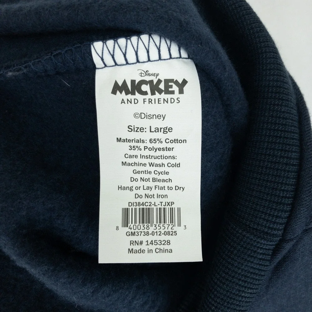 Disney Pet Hoodie Large Navy Blue Christmas Mickey Minnie Ho Ho Ho Fleece New